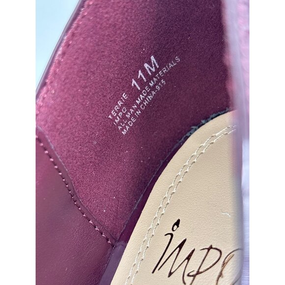 Impo Terrie Mary Jane Buckle Pointy Toe Block Heels Burgundy Wine Red Sz 11 - Picture 6 of 7